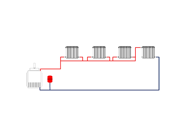 Двухтрубная система отопления с естественной циркуляцией