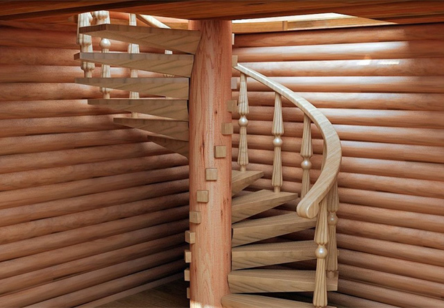 деревянная лестница в подвал