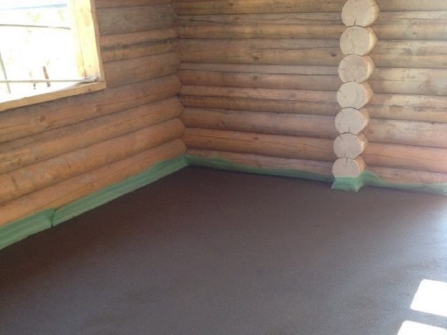 бетонный пол в деревянном доме