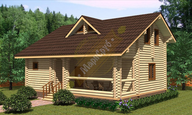 дом с двускатной крышей